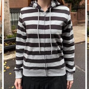 Brandy Melville Christy Striped Hoodie